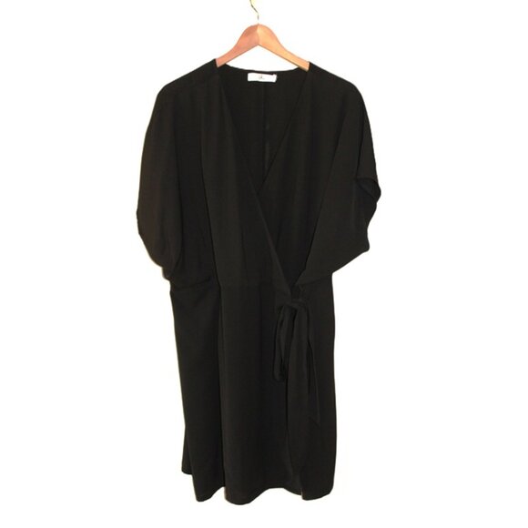 MISSGUIDED CURVE Plus Kimono Sleeve Wrap Dress In Black - Size 18 - Picture 2 of 11